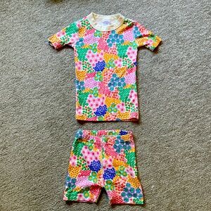 Hanna Andersson PJ short john sea daisy set